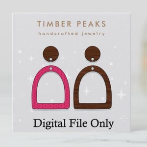 Hollow Arched Dangle Earring Dangle Stud File. SVG Only. Glowforge/Laser file