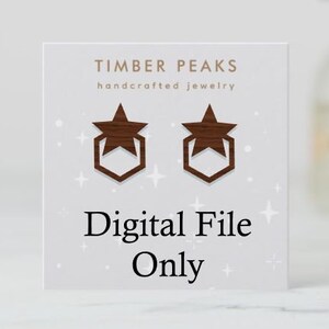 Star Wood Digital Earring Stud File Glowforge/Laser file