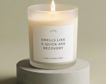 Quick Ass Recovery Candle, Recovery Gifts, Get Well Gifts, Post Surgery Gift