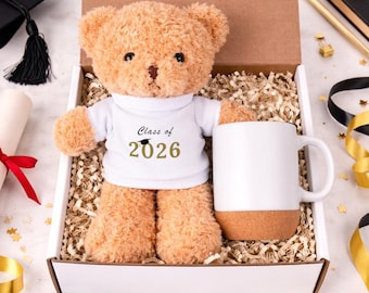 Graduation Gift Set, Gift for Graduate, 2026 Teddy Bear and Mug Gift Set