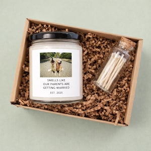 Personalized Dog Parents Getting Married Candle, Funny Wedding Engagement Gift