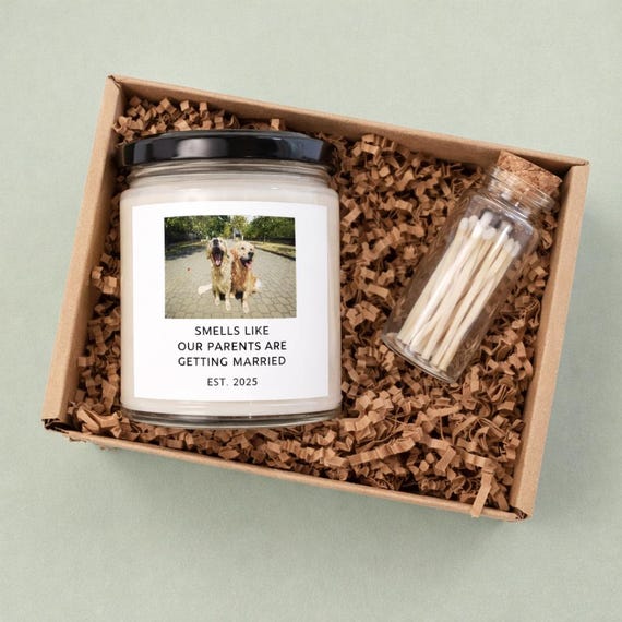 Personalized Dog Parents Getting Married Candle, Funny Wedding Engagement Gift