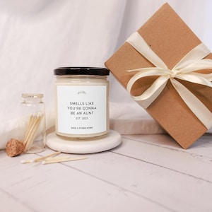Personalized Aunt Pregnancy Announcement Candle, Promoted To Aunt, Aunt To Be Gifts, New Aunt Gift Idea, Custom Aunt Baby Reveal