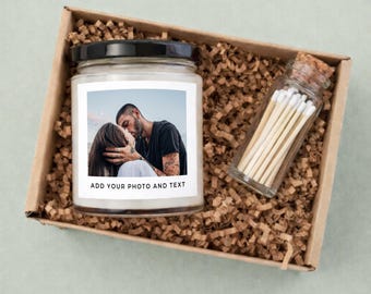 Custom Photo Candle, Bridesmaid Proposal, Anniversary Gift, Valentines Day