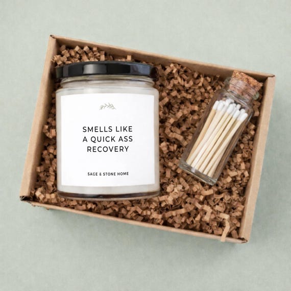Quick Ass Recovery Candle, Post Surgery Gift, Surgery Care Package