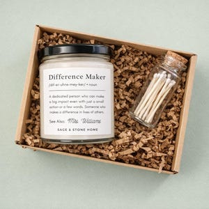 Difference Maker Definition Candle Gift Box, Mentor Appreciation, Teacher End of Year, Leader Thank You