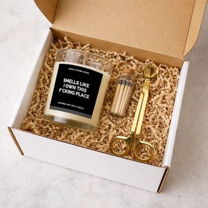 Funny Housewarming Candle Gift Box, New Homeowner Gift, Closing Day Gift image 2