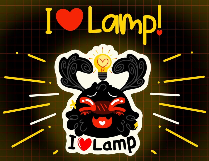 Mothman I Love Lamp Sticker Etsy
