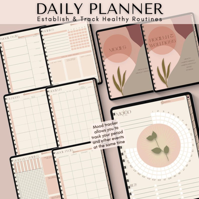 2026 Undated ADHD Digital Planner for Goodnotes & Ipad, Minimalist Time ...