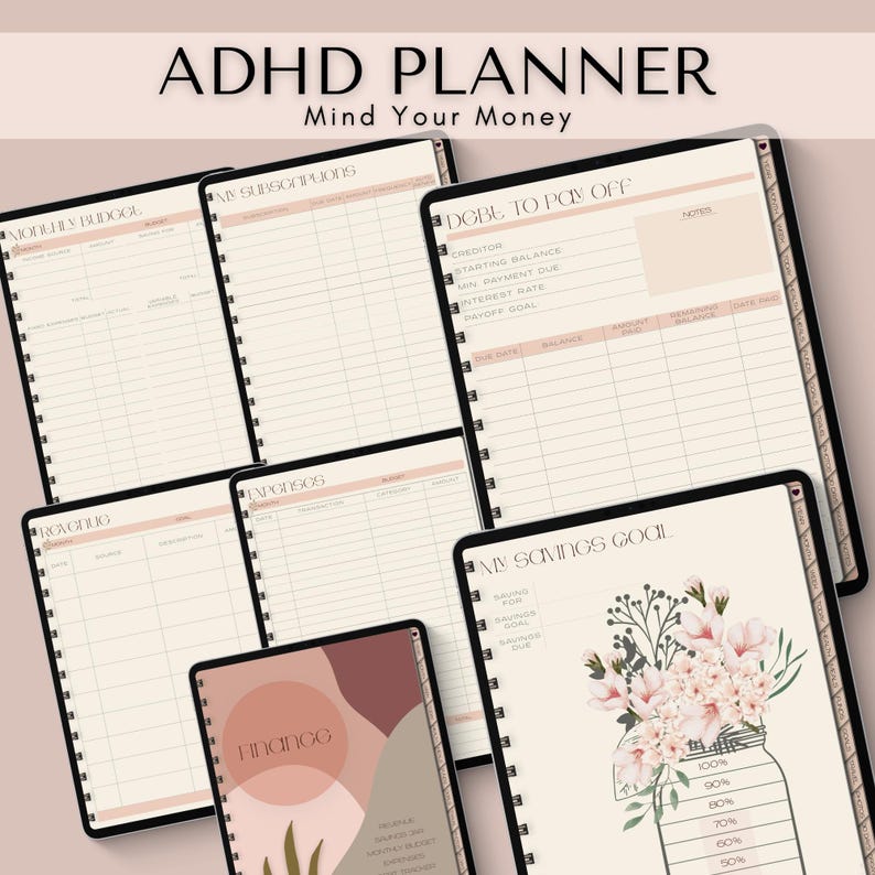 ADHD Digital Planner, Goodnotes Planner for Ipad, Daily Weekly Monthly ...