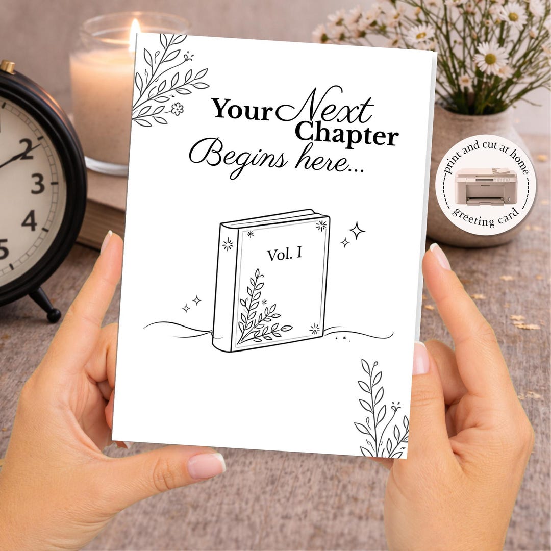 Next Chapter Card Printable, Graduation Card, New Beginnings Card, Life ...