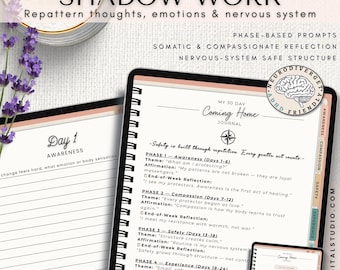 Guided Shadow Work Journal | Inner Child Healing & Mental Health Workbook with Journaling Prompts for ADHD and Neurodivergent Minds