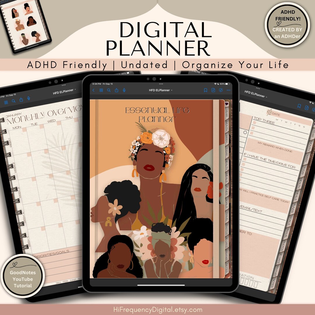 Digital Planner Undated Goodnotes Digital Planner ADHD Digital Planner ...