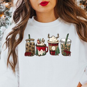 Lumberjack Coffee Red And Black Iced Latte Bear Wood Cozy Shirt, Christmas Coffee Sweatshirt, Christmas Coffee Sweater, Coffee Lover Shirt