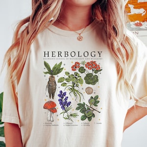 BoredWalk Women's Fleur Fatale Toxic Botanical Chart T-Shirt, Select A Size / White