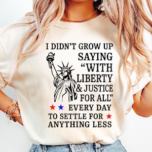 Liberty and Justice Shirt, Patriotic 4th of July Tee, USA Freedom Shirt, American Pride Shirt, Statue of Liberty Graphic Tee, America Shirt