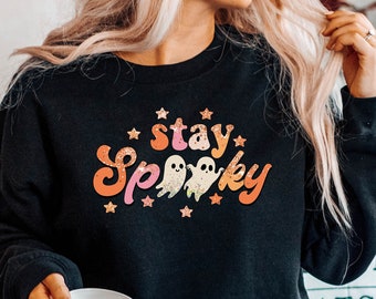 Stay Spooky T-Shirt, Spooky Vibe Shirt, Halloween T-shirt, Cool Halloween shirt, Smiley Spooky Shirt, Funny Halloween shirt, Halloween Tee,