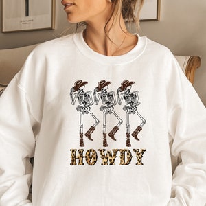 Dancing Skeleton Cowboy T-Shirt, Skeleton Cowboy, Halloween Party Tee, Howdy Shirt, Cowgirl Tee, Gift for Cowboy Cowgirl, Cowboy Shirt