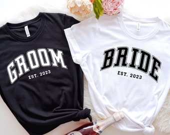 Bride and Groom Shirt, Wedding Shirt, Bride Groom Shirt Set, Custom Bride and Groom Gift, Bride To Be Shirt, Bride and Groom To Be Shirts