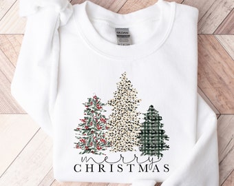 Merry Christmas Sweatshirt, Womens Christmas Crewneck, Christmas Tree Sweatshirt, Womens Christmas, Womens Christmas Sweatshirt