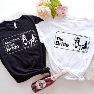 La chemise Bachelorette sur le thème du bureau, assistant à la chemise de la mariée, la chemise de demoiselle d'honneur du bureau, la chemise de la mariée, mariage à thème de bureau