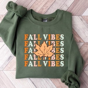Fall Vibes Sweatshirt, Halloween Sweatshirt, Fall Sweatshirt, Fall Leopard Sweatshirt, Fall Time Sweatshirt, Cute Thanksgiving Sweatshirt