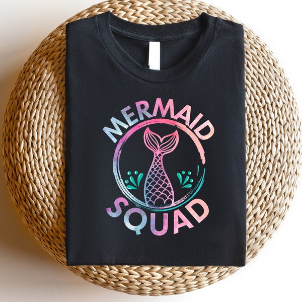 Mermaid Squad Shirt, Mermaid Theme Birthday Shirt, Birthday Party Shirts, Birthday Party Favors, Mermaid Shirt, Matching Birthday Shirts,