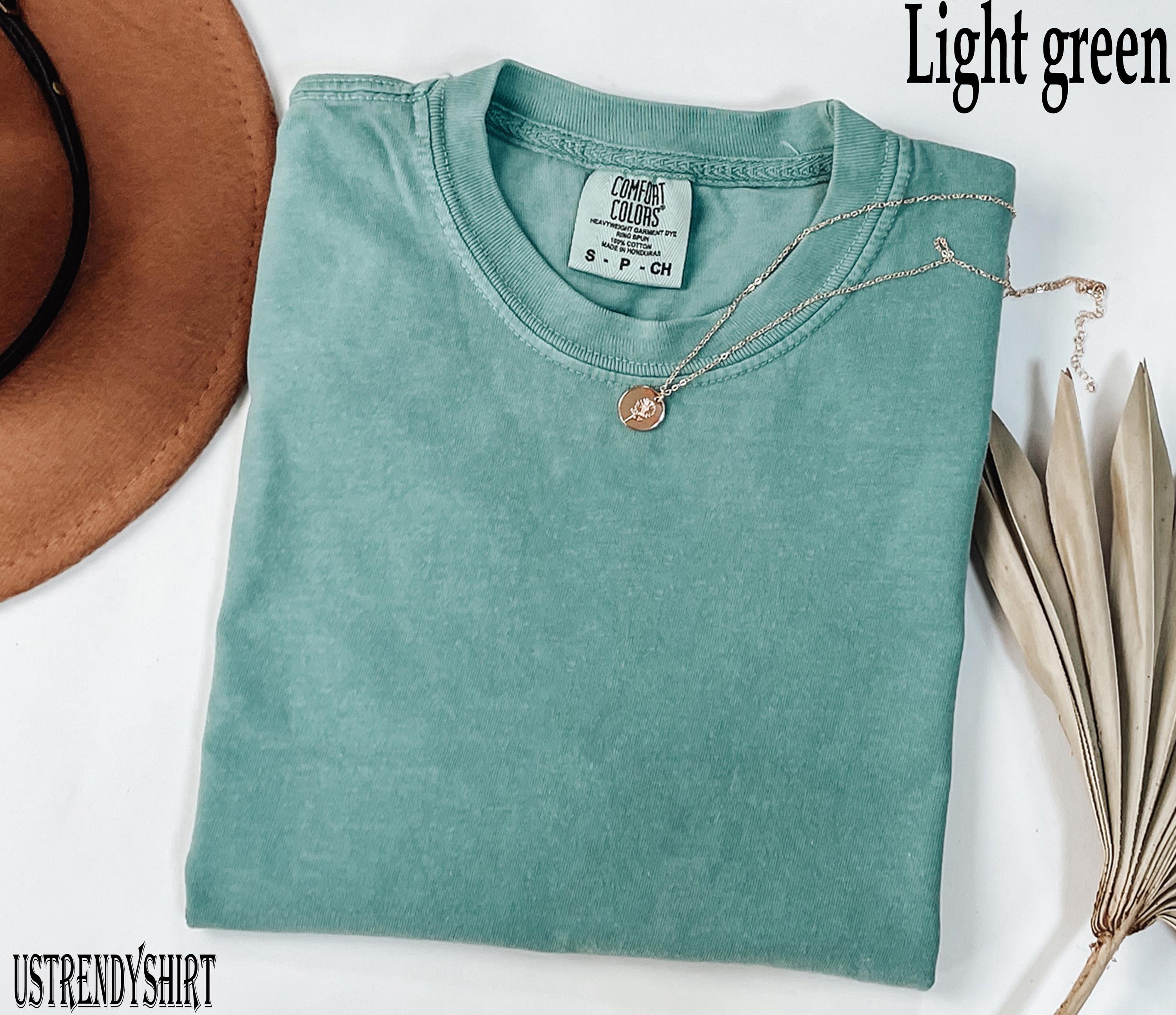 Comfort Colors Pigment-Dyed T-Shirt - 1717 Style, Light Green, Large, 100% Ringspun Cotton - View #11