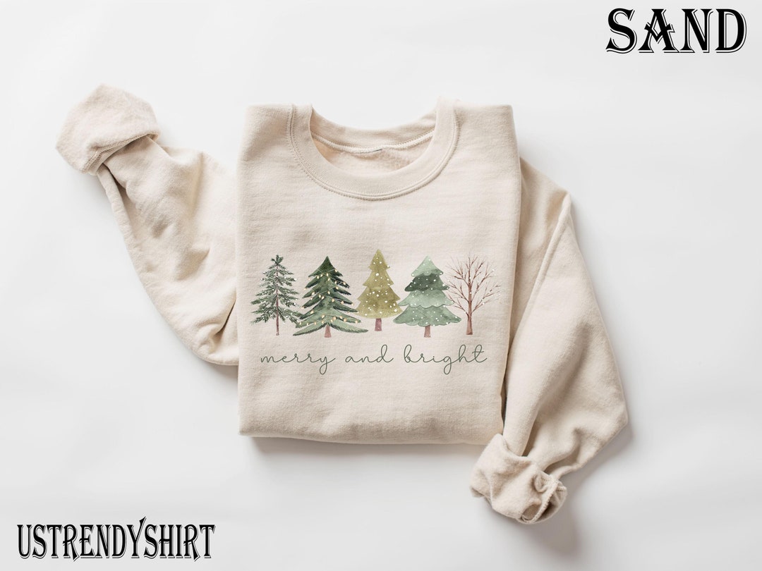 Women's Merry And Bright Christmas Sweatshirt - Holiday Letter Print Pullover (Sizes S-XXL) - View #5
