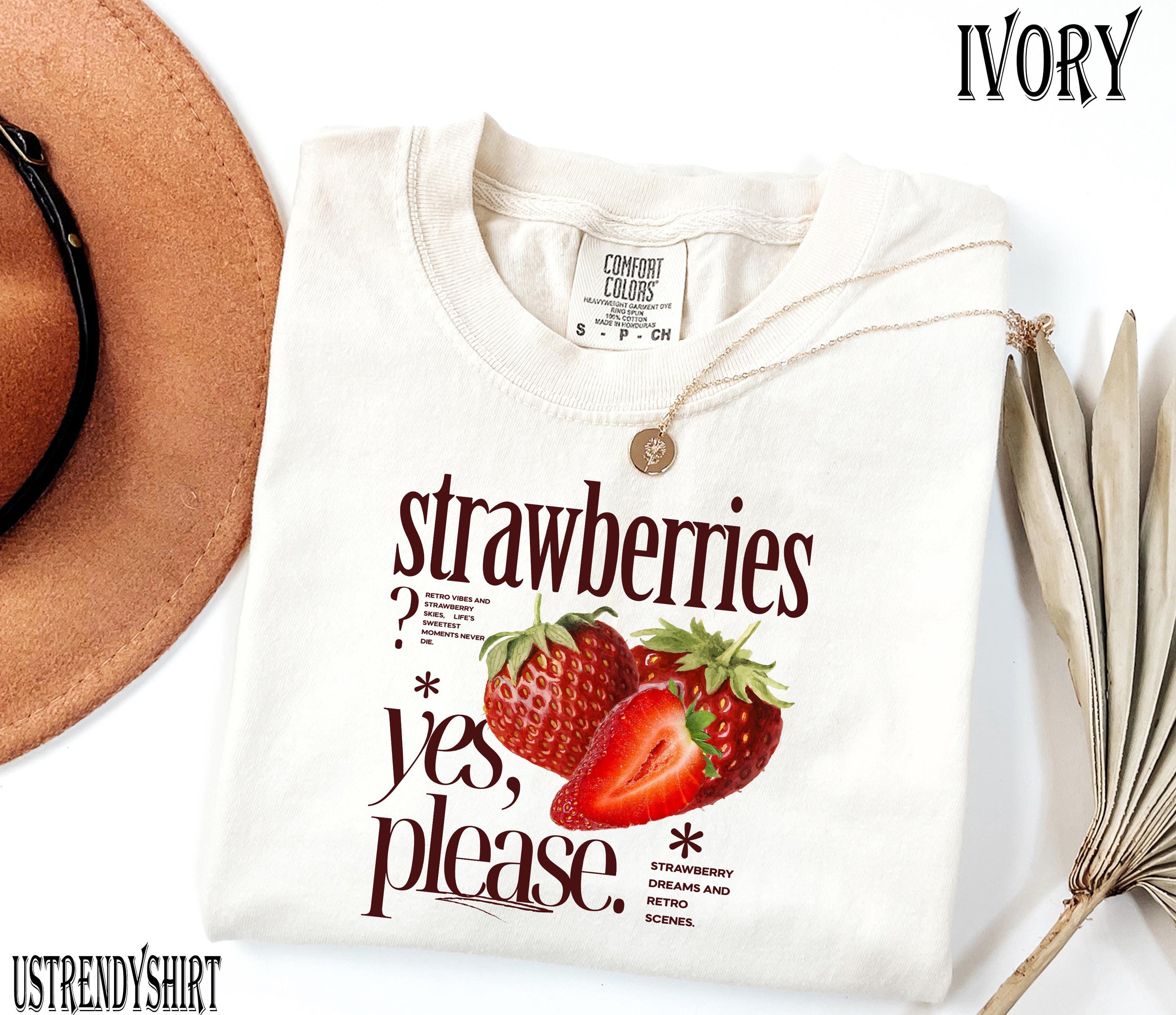 ストロベリー イエス プリーズ T シャツ、レトロ ストロベリー