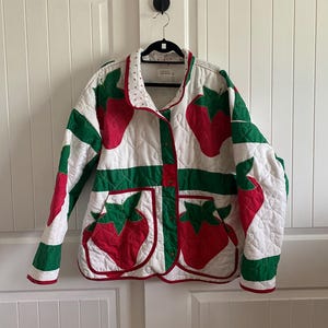Handmade Quilted Strawberry Jacket Pattern Size 2XL
