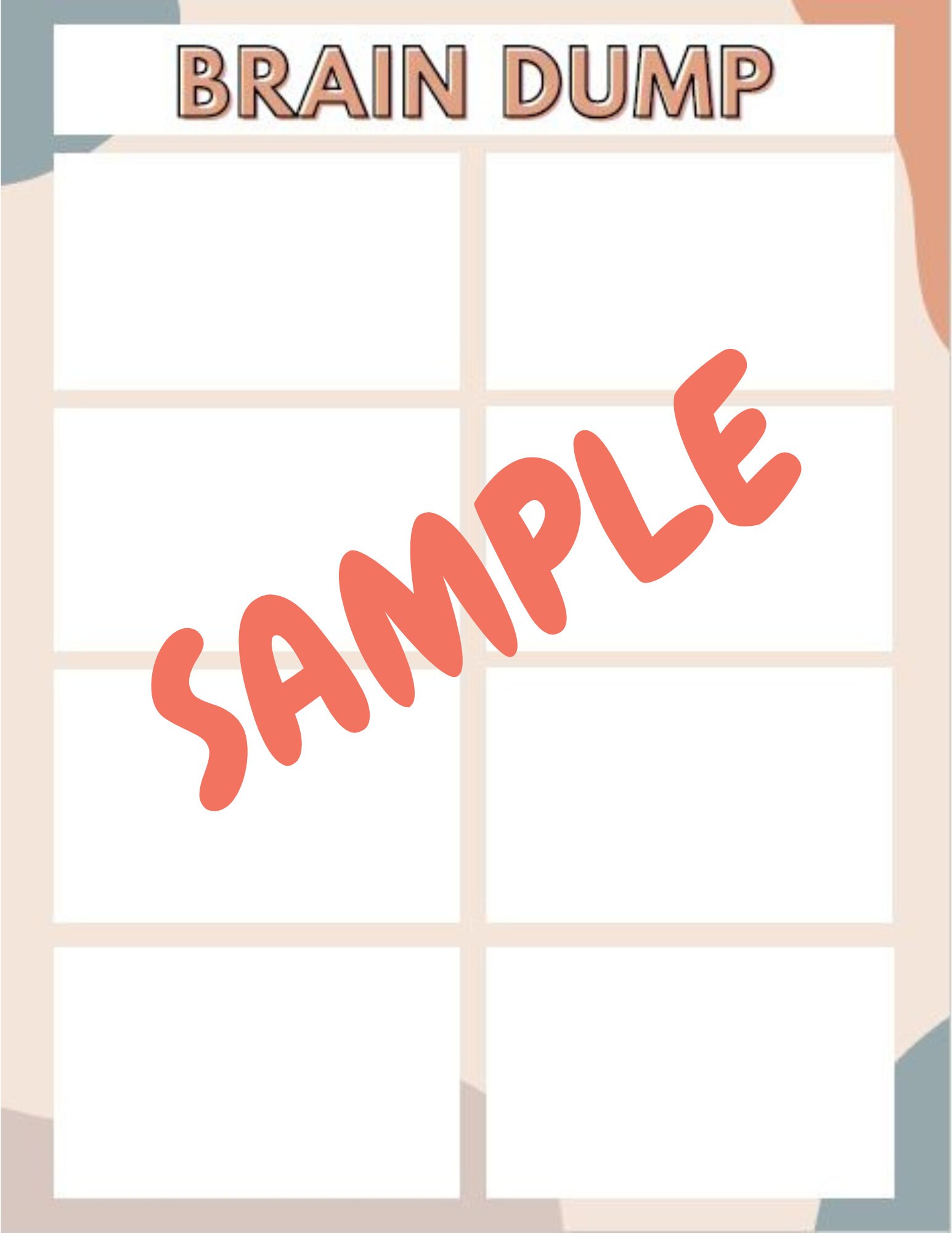Brain Dump Planner Printable Organize Thoughts | Organize My Thoughts ...