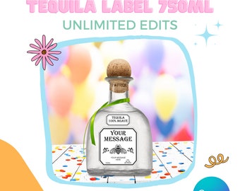 Tequila Label 750ml | Canva Template | Instant Download | Unlimited Edits