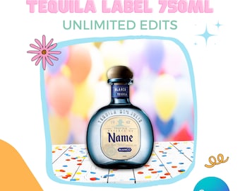 Tequila Blanco label 750ml Canva Template | Instant Download | Unlimited Edits