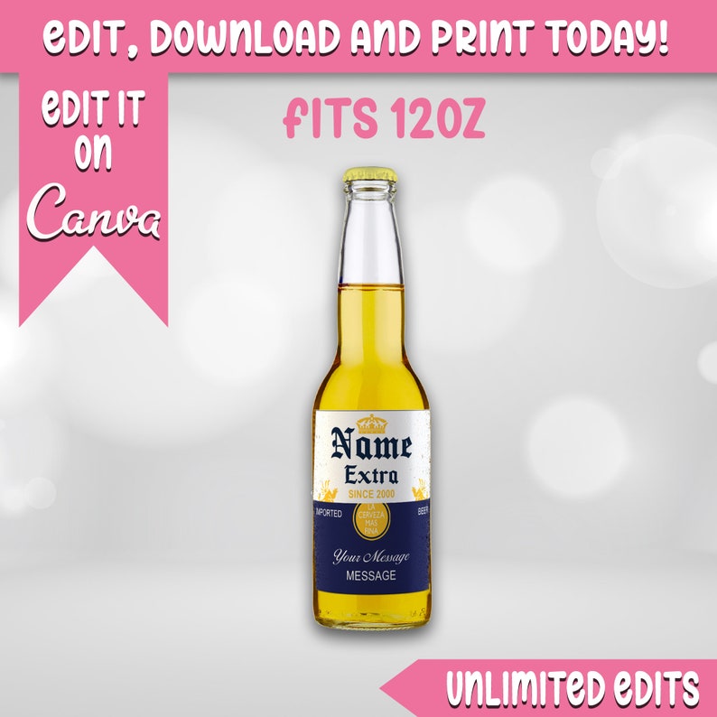 Unlimited Edits Corona Label 12oz Canva Template Instant Etsy Unlimited Edits Corona Label 12oz Canva Template Instant Etsy