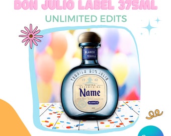 Unlimited Edits |  Tequila Blanco label 375ml Canva Template | Instant Download