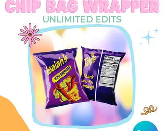 Plantilla de Canva para envoltorio de bolsas de papas fritas Takis / Descarga instantánea / Ediciones ilimitadas