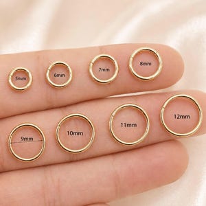 14K Solid Gold Hinged Cartilage Plain Hoop Tragus Helix Conch Hoops Earring Gold Huggie Hoop Nose Ring Gold Earring Piercing 20G 18G 16G