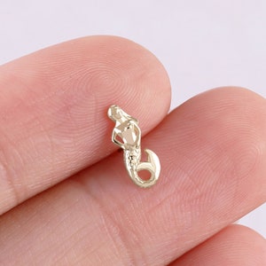 14K Solid Gold Mermaid Stud Earrings Gold Helix Stud 14K Conch Stud Tragus Earring Cute Cartilage Earring Sea-maid Flat Back Earring