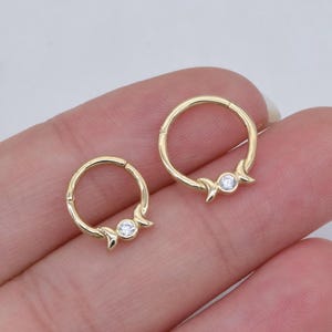 14K Solid Gold Candy Hoop Clicker Kraakbeen Oorbel Gouden Septum Hopp Conch Helix Hoops Neusring Daith Rook Tragus Hoops Neuspiercing 16g