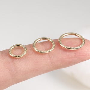 14k Solid Gold Braided Hoop Earring Dainty Engraving Septum Ring Cartilage Piercing Helix Tragus Hoop Ring Rook Piercing Ring 16g 6/8/10mm