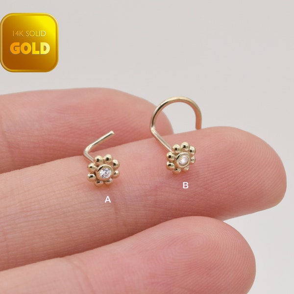 Sunflower nose ring stud Clearance