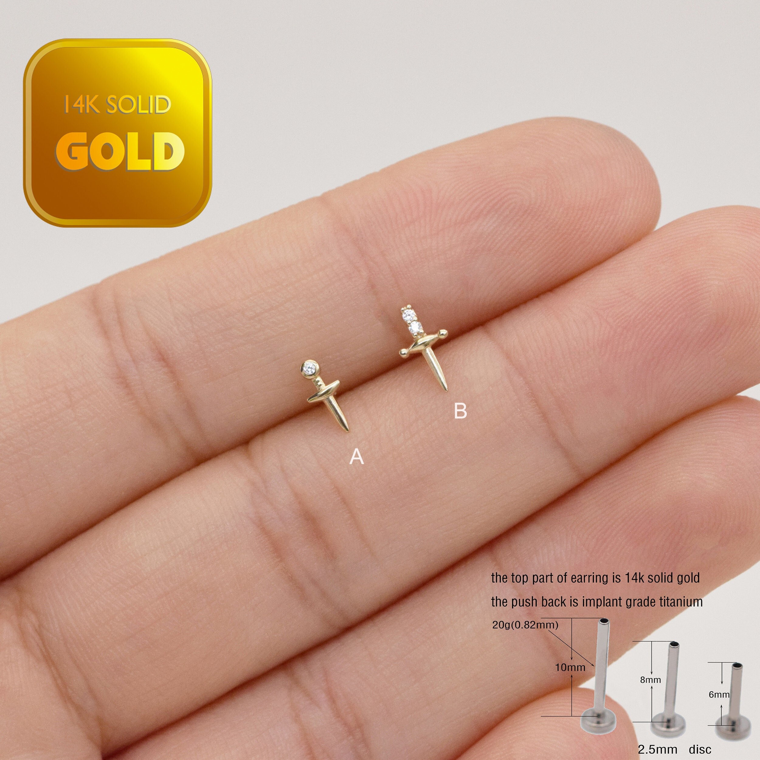 ◆STONEHENgE◆ 14K Piercing P1396 Single SAG-19B38P-S4RCG00 Single Gem Stud Piercing 14K Gold | Musemond