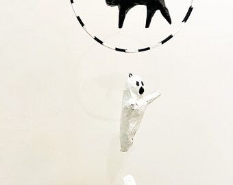 Black Cat and Ghosts Hanging Mobile