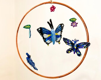 Round Butterfly and Moth Hanging Mobile