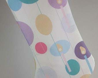 Birthday Stocking with Candles and Confetti in Pastel Colors Fabric Printed in USA Three Lining Colors Available