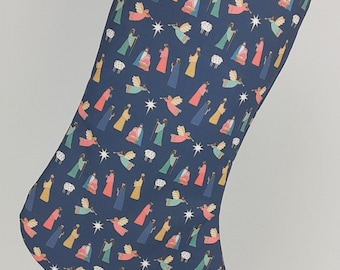 Nativity Stocking Printed with Images of Bethlehem