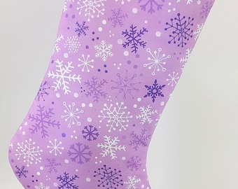 Christmas Stocking with Purple Snowflakes for Purple Lovers