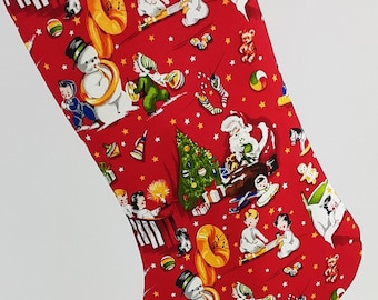 Retro Christmas Stocking with Nostalgic Yesteryear Design