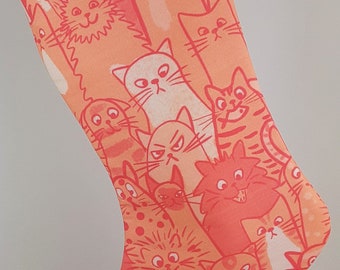 Birthday Gift Stocking with Orange Cats for Cat Lovers and Cat Moms